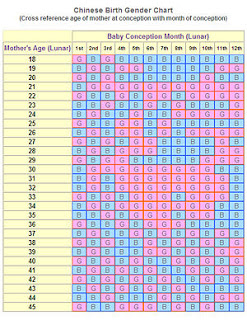 Chinese Gender Chart 2013